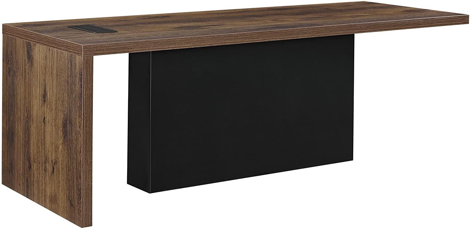neu.haus 'Rheine' Schreibtisch mit Ablage, Holz schwarz, 77 x 220 x 80 cm Bild 1