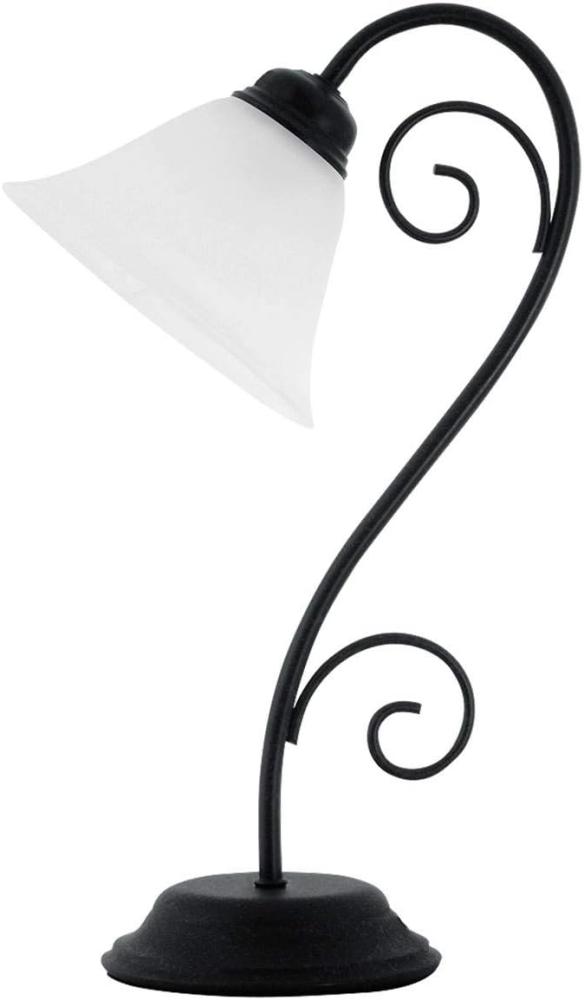Rabalux Athen Tischleuchte 1x E14 matt schwarz, weißer Alabaster Bild 1