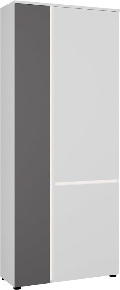 Garderobenschrank Kato | weiß / anthrazit grau | inkl. Frontbeleuchtug Bild 1