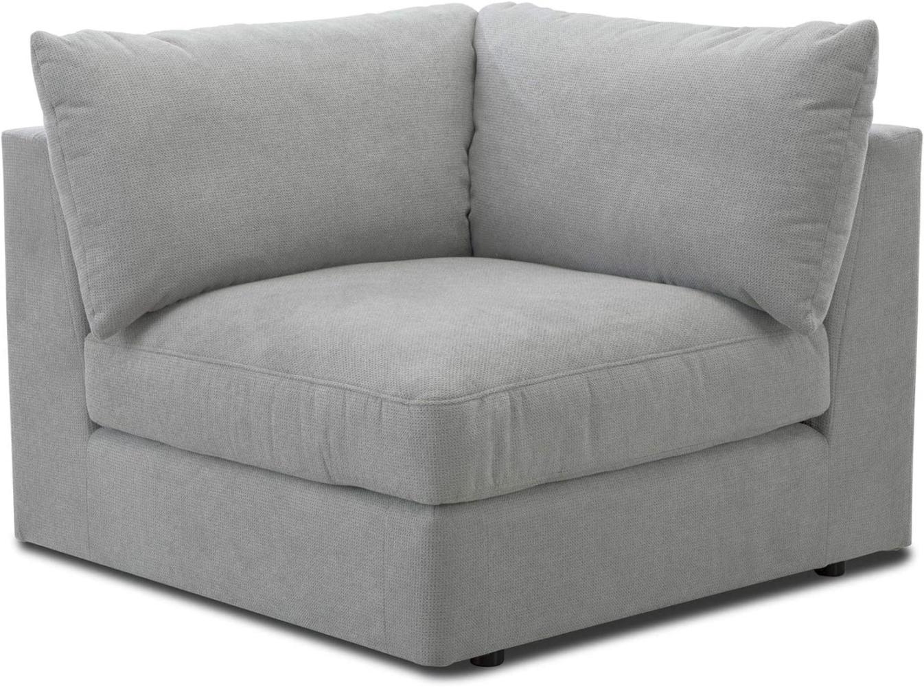 CAVADORE Sofa-Modul "Fiona" Spitzecke / Ecke für Wohnlandschaft oder XXL-Sessel / 107 x 90 x 107 / Webstoff hellgrau Bild 1