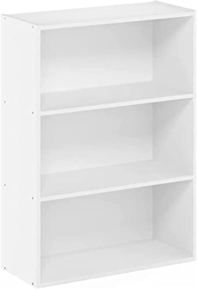 Furinno Pasir Bücherregal mit 3 Ebenen, Holz, Weiß, 57. 7(W) x 80(H) x 24. 6(D) cm Bild 1