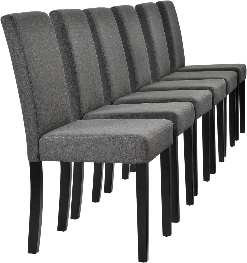 6x Design Stühle Textil Dunkelgrau Bild 1