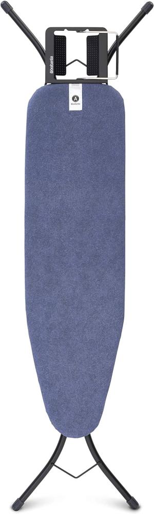 Brabantia - Bügelbrett A - für Dampfbügeleisen - Höhenverstellbar - für Links- und Rechtshänder - Solider Vierfußrahmen - Leicht versetzbar - Denim Blue - 110 x 30 cm Bild 1