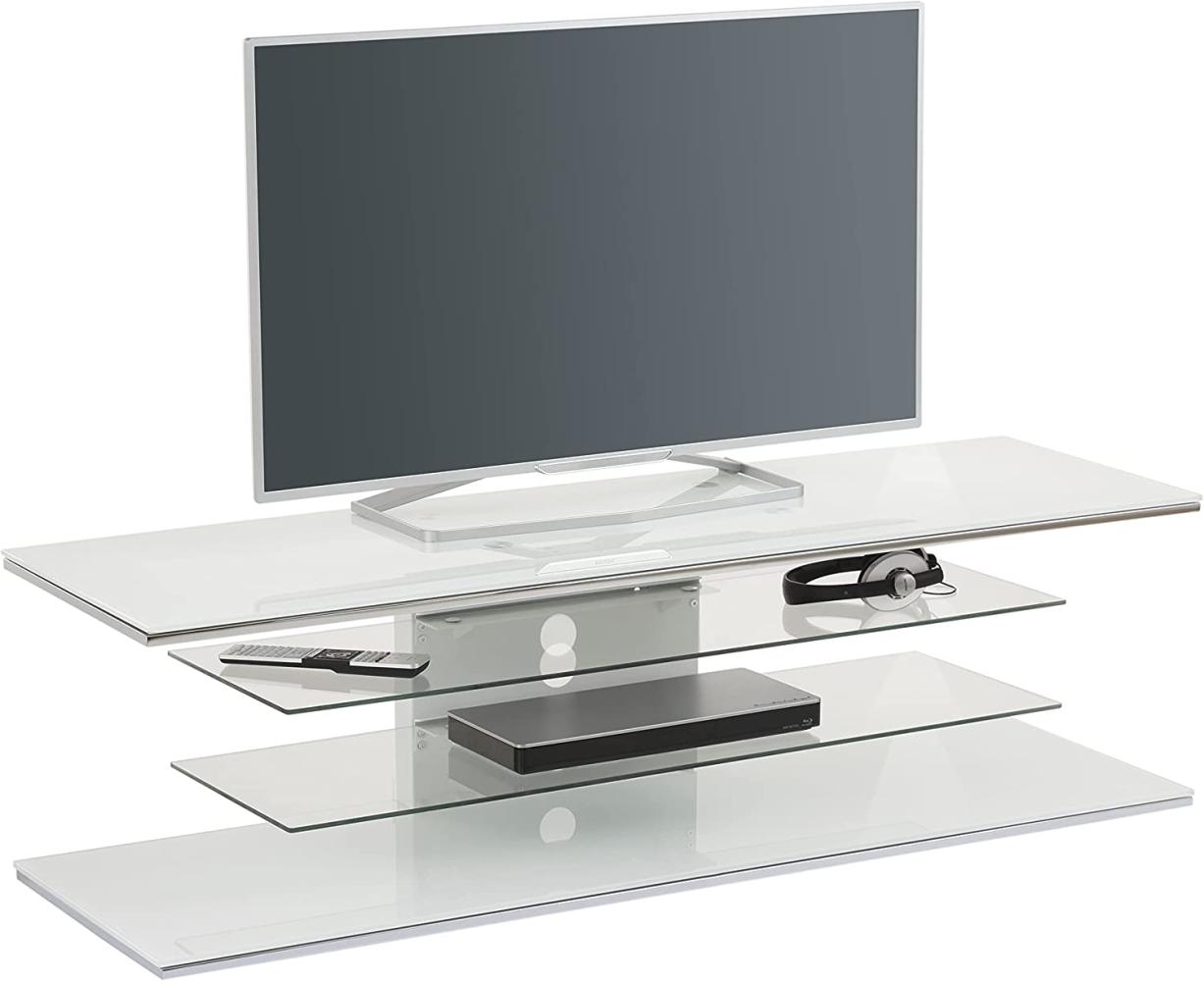 TV-Rack >MEDIA MODELLE GLAS< (BxHxT: 140x40x45 cm) in Weißglas Bild 1