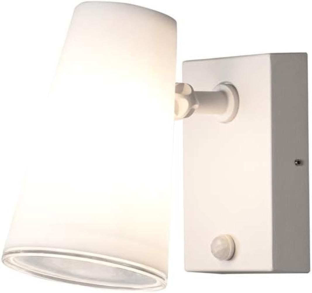 LED Außenwandleuchte Downlight Weiß mit Bewegungssensor, Höhe 21,5cm IP54 E27 Bild 1