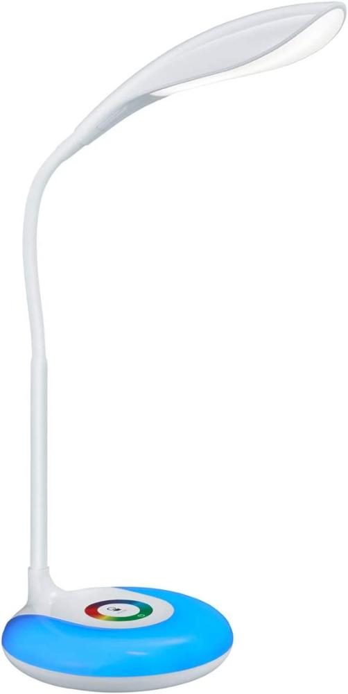 Flex Schreibtischleuchte KRAIT Weiß dimmbar USB Anschluß + RGB Farbwechsler Bild 1