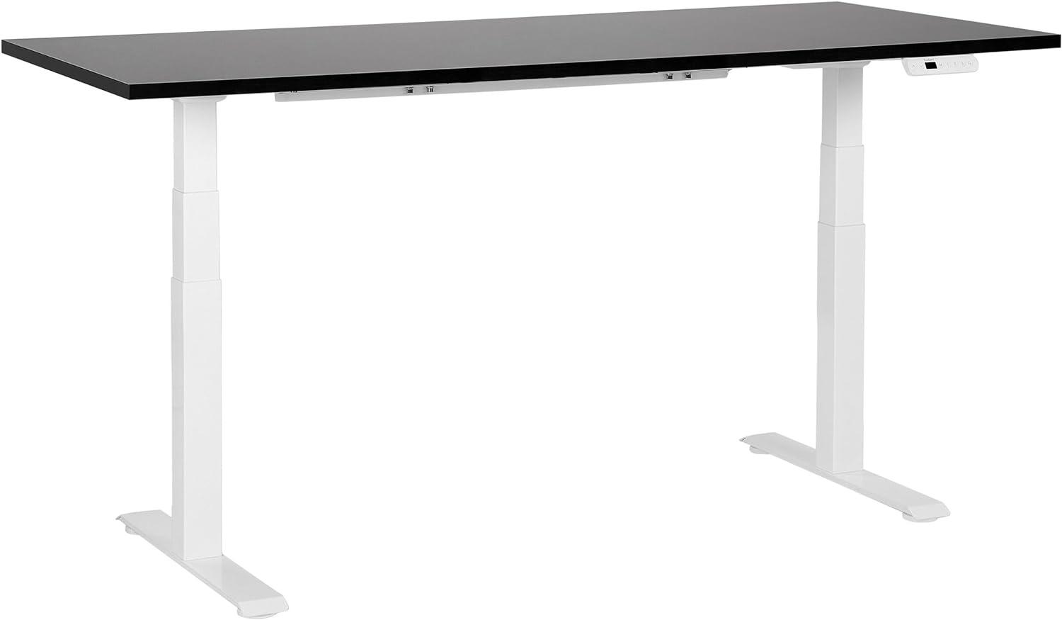Schreibtisch schwarz weiß 180 x 80 cm elektrisch höhenverstellbar DESTINES Bild 1