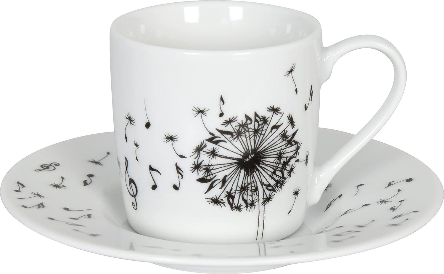 Könitz Espressotasse mit Untertasse Music Dandelion, Kaffeetasse, Espressobecher, Porzellan, 85 ml, 11 5 053 1775 Bild 1