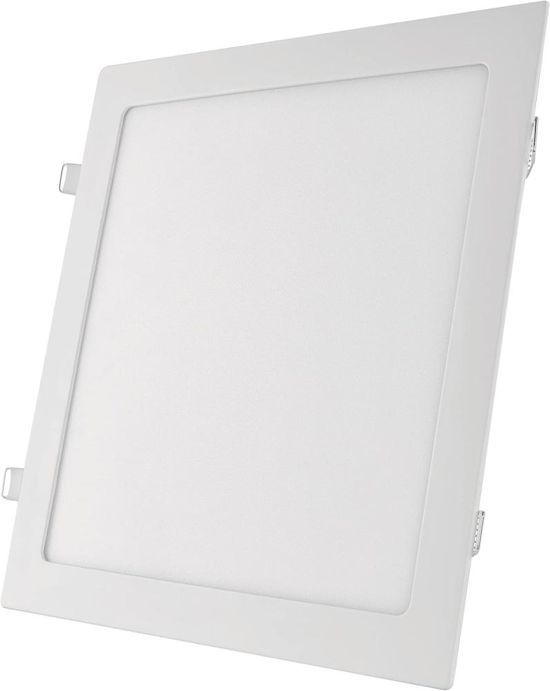 EMOS LED Panel 18 W, quadratische 1500 lm Einbauleuchte, Deckenleuchte in Weiß mit Durchmesser 22,5 cm, extra flach, Einbautiefe 2,1 cm, Lichtfarbe warmweiß 3000 K, inkl. LED-Treiber Bild 1