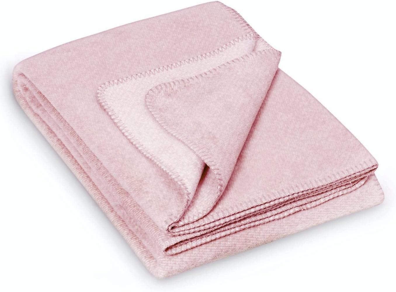 kids&me® kuschelige Babydecke aus Baumwolle (Bio) Oeko-TEX Zertifiziert und Made in Germany - weiche Wolldecke für Babys -rosa Baumwolldecke Mädchen 70x100cm Bild 1