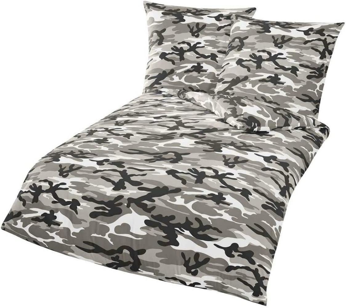 Traumschlaf Bettwäsche Camouflage, Graphit, 155x220 cm + 80x80 cm Bild 1