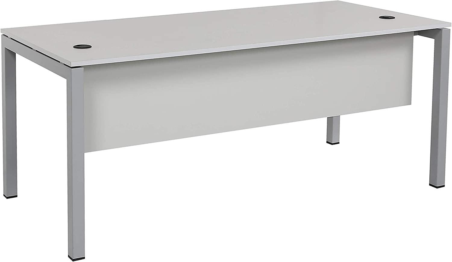 Furni24 Schreibtisch Tetra fürs Arbeitszimmer und Home Office - Großer laminierter Computertisch aus Holz, einfache Montage (180 x 80 x 75 cm, Grau) Bild 1