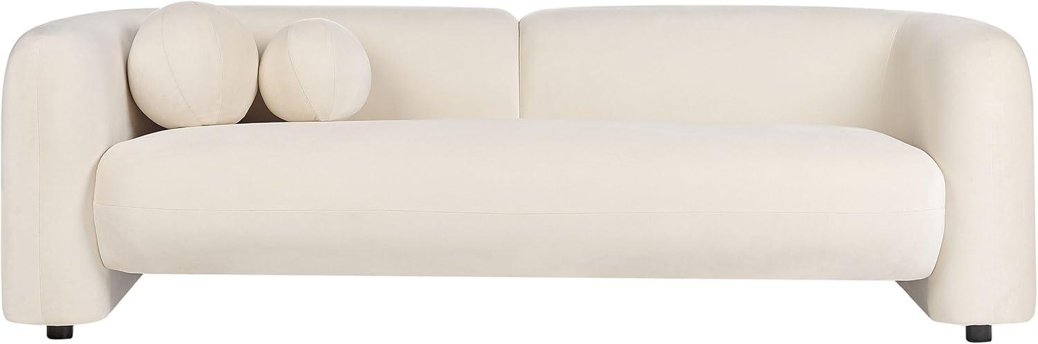 3-Sitzer Sofa Samtstoff cremeweiß LEIREN Bild 1