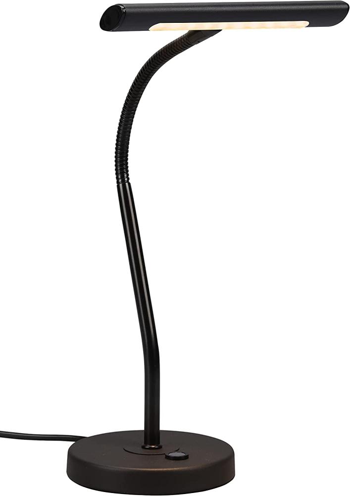 Flexible LED Schreibtischleuchte CURTIS Schwarz matt, 4-Stufen Dimmer Bild 1