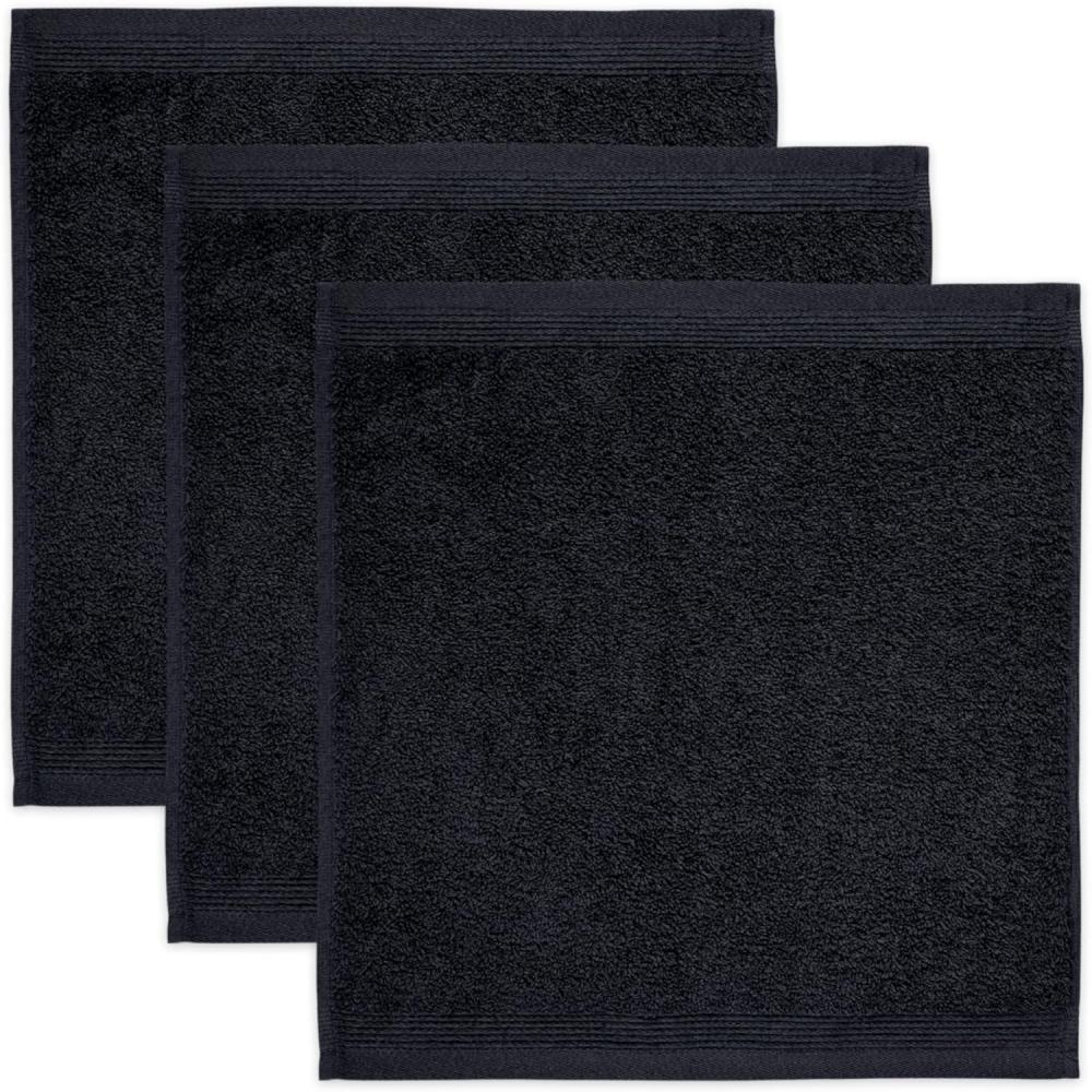 Möve Superwuschel Seiftuch 30 x 30 cm aus 100% Baumwolle, Black 3er Set Bild 1