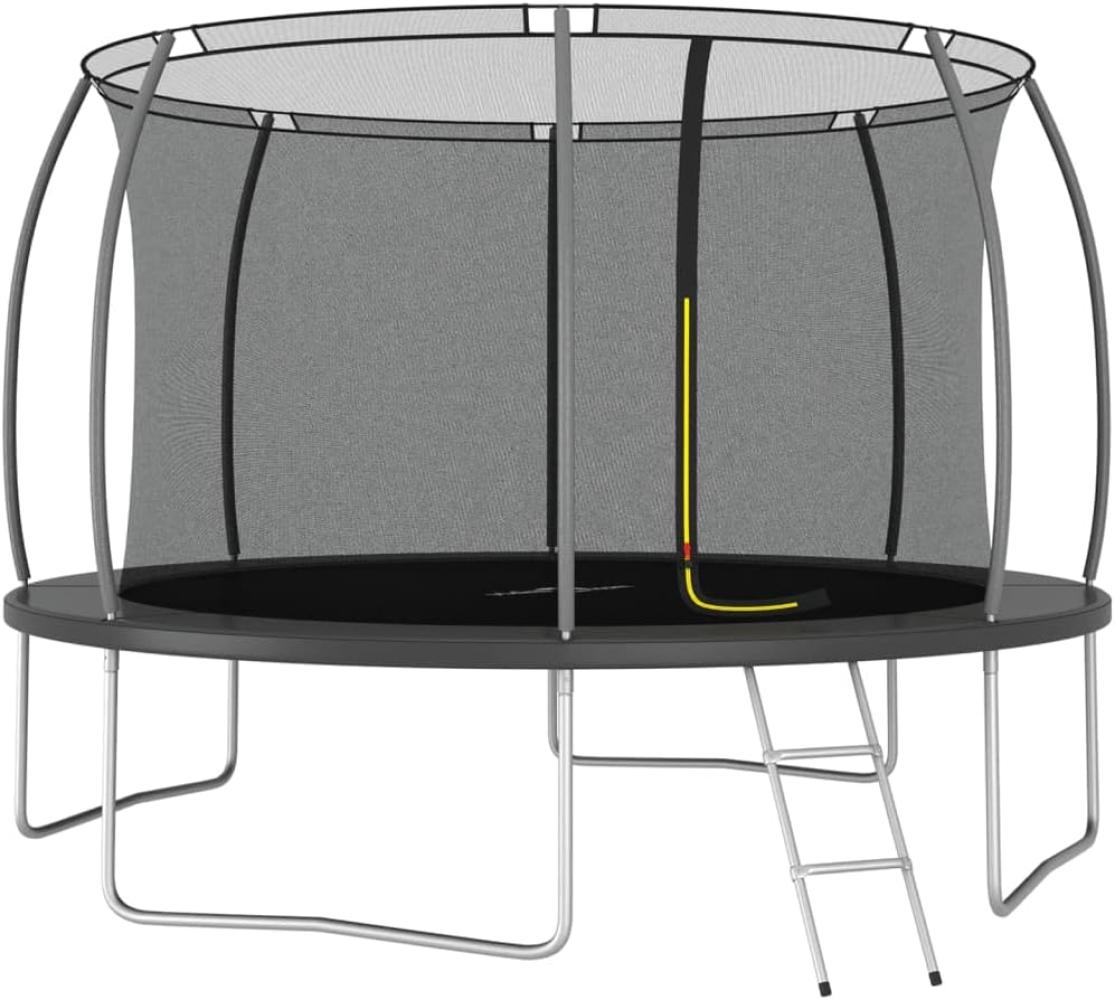 Trampolin-Set inkl. Sicherheitsnetz, Leiter und Regenschutz, Rund 150 kg, grau, 366x80 cm Bild 1