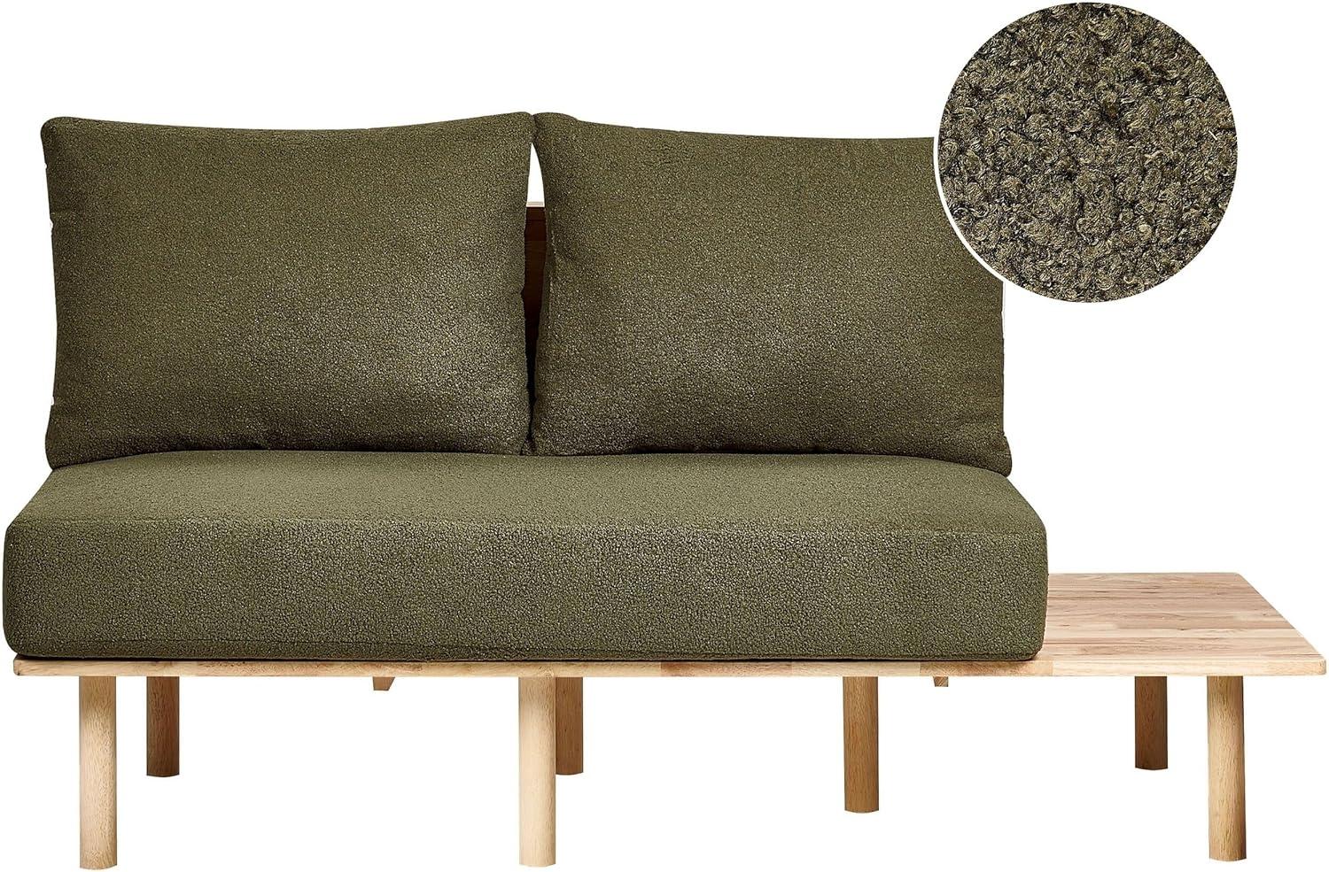 2-Sitzer Sofa Bouclé Stoff mit Ablage Dunkelgrün SALO Bild 1