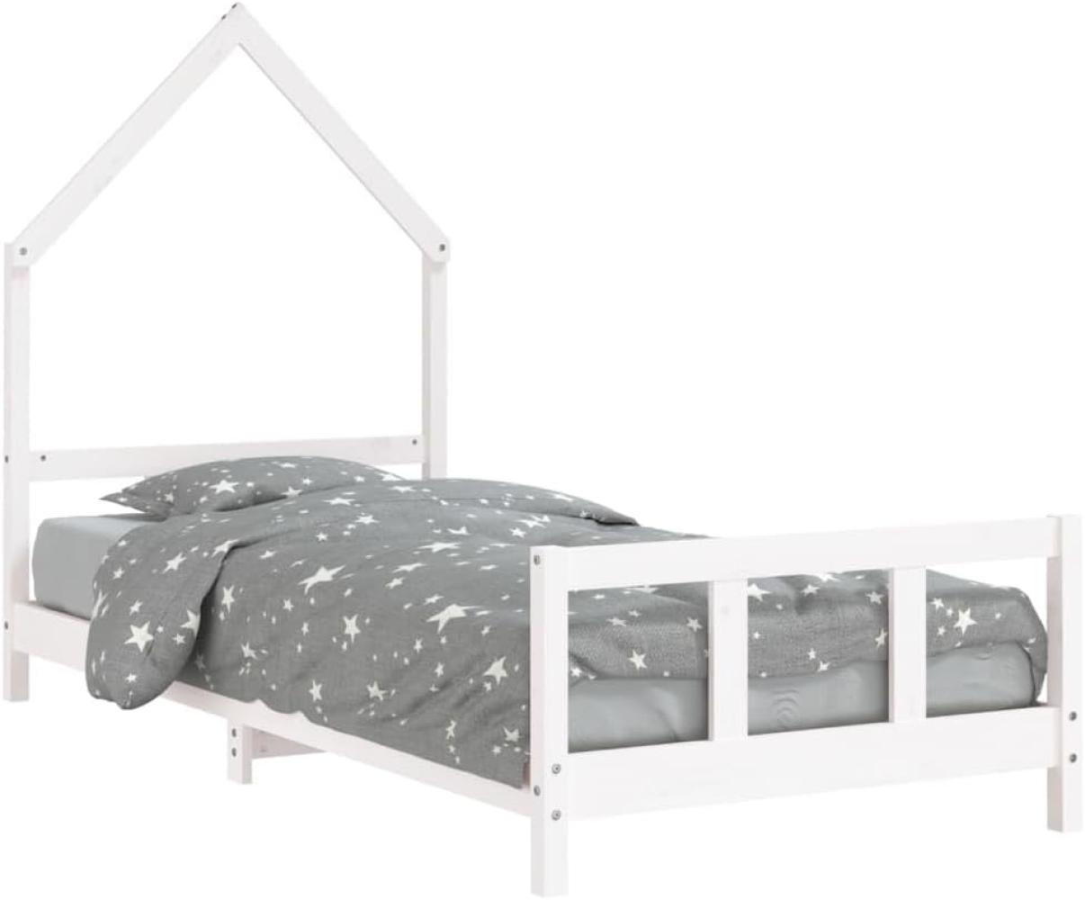 vidaXL Kinderbett Weiß 90x190 cm Massivholz Kiefer Bild 1