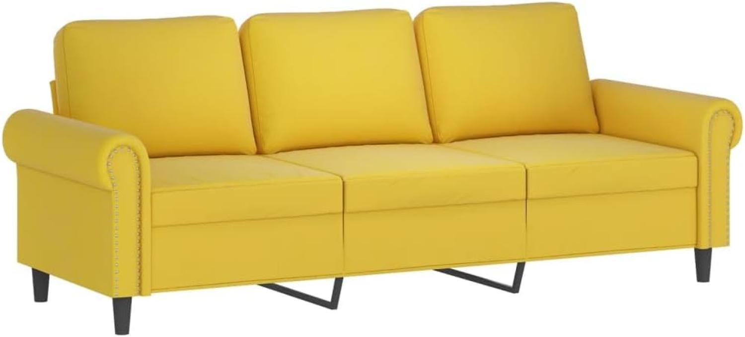 vidaXL 3-Sitzer-Sofa Gelb 180 cm Samt Bild 1