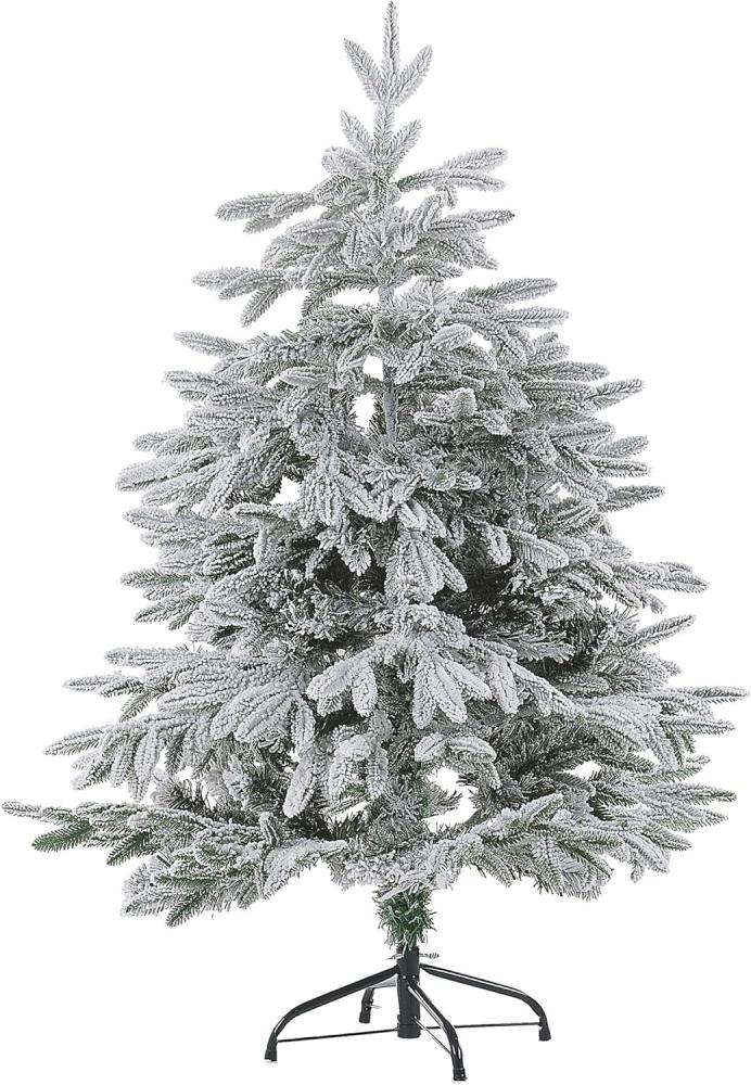 Künstlicher Weihnachtsbaum schneebedeckt 120 cm weiß BASSIE Bild 1