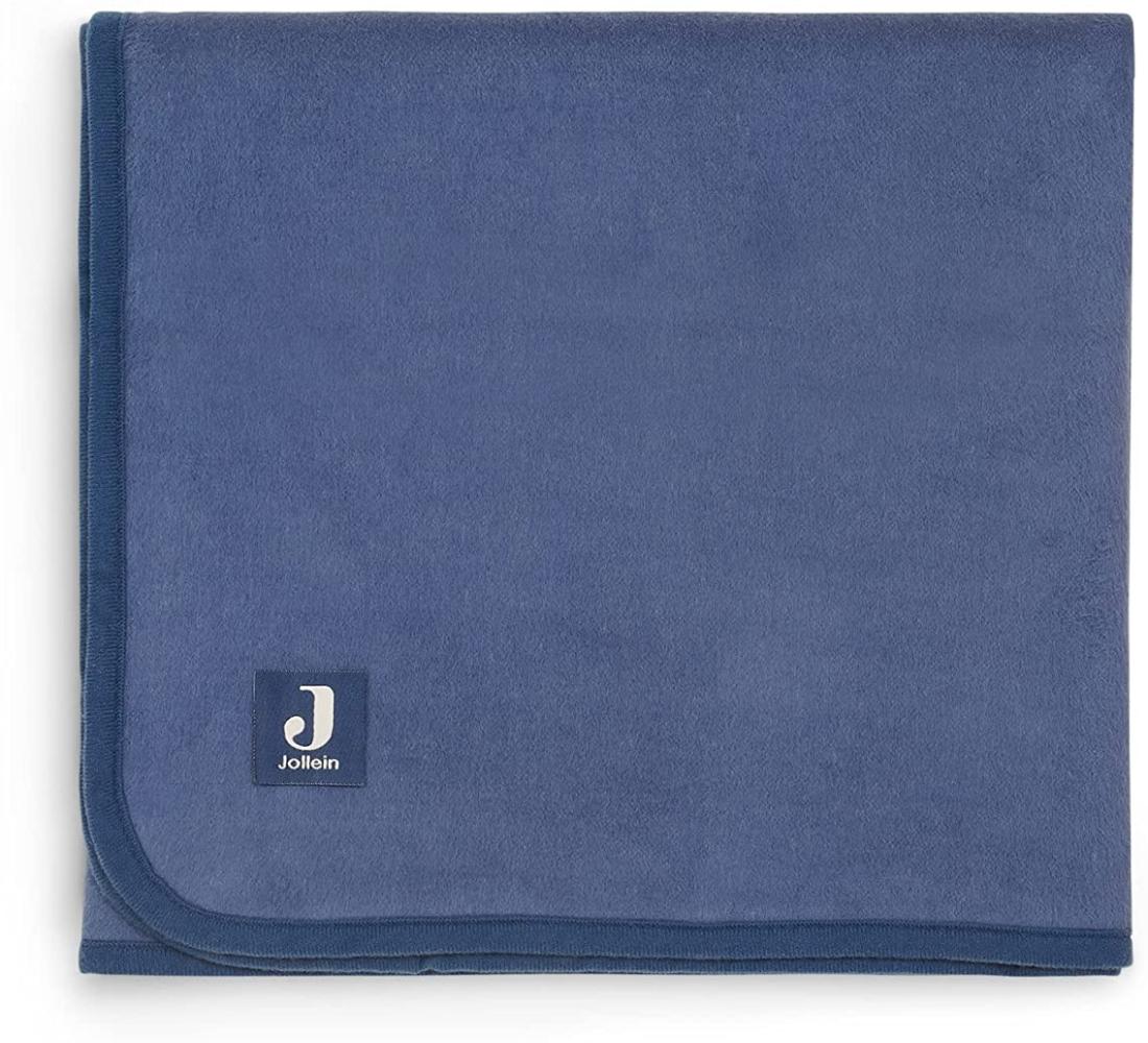 Jollein Decke Jeansblau 100 x 150 cm Blau denim Bild 1