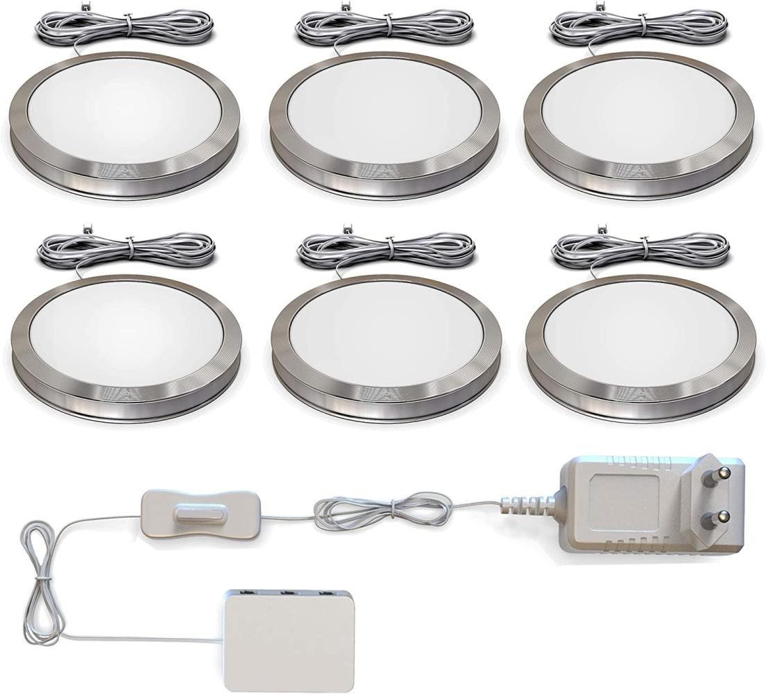 B.K.Licht LED Unterbauleuchte 6er Set LED Schrankleuchten 6x 1,8W 6x 170lm - BKL1187, LED fest integriert, 3.000K LED Küchenlampen Vitrinenbeleuchtung Kippschalter Bild 1