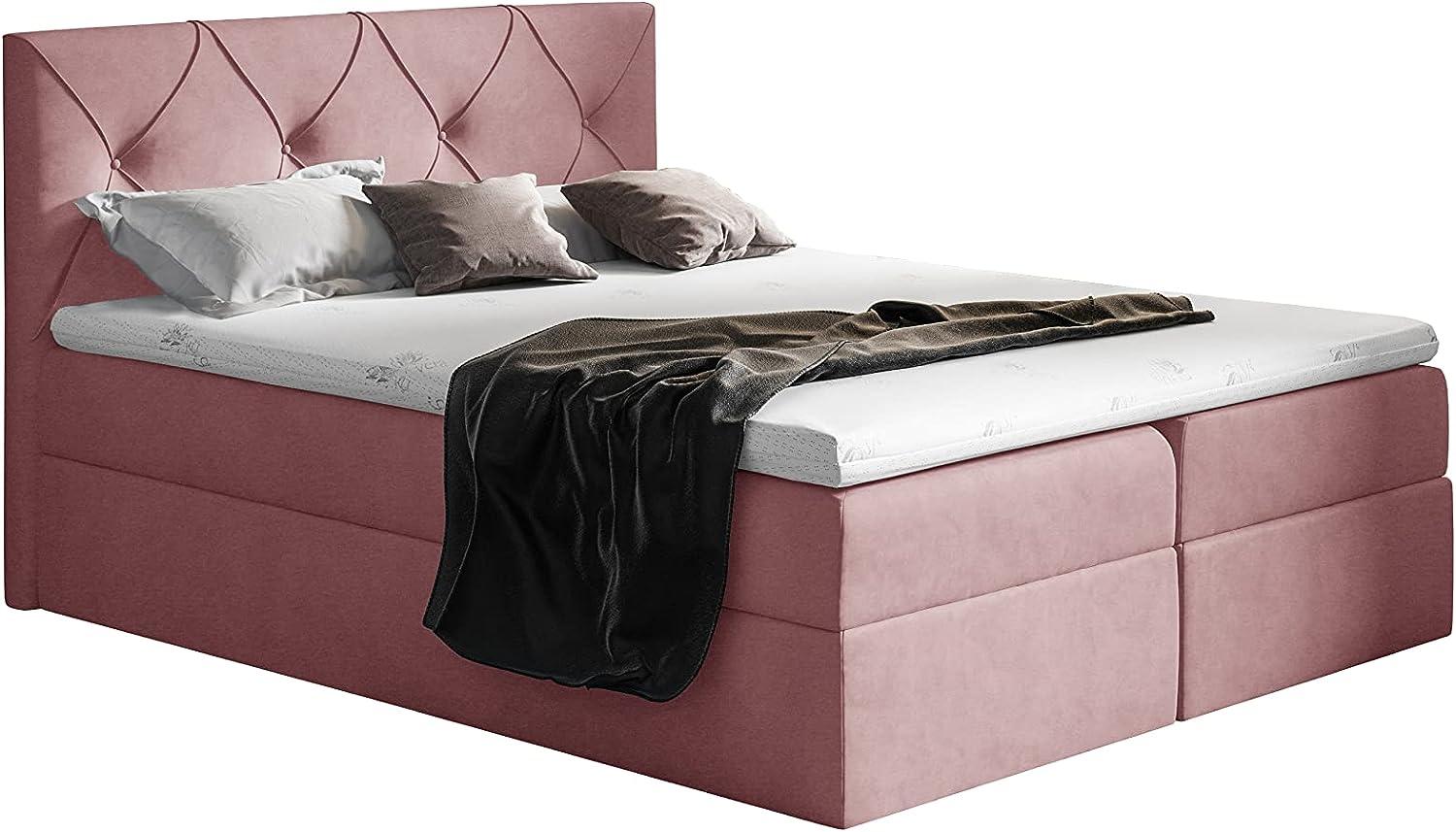 Stylefy 'Arian' Boxspringbett Velours Lila 140 x 200 cm Bild 1