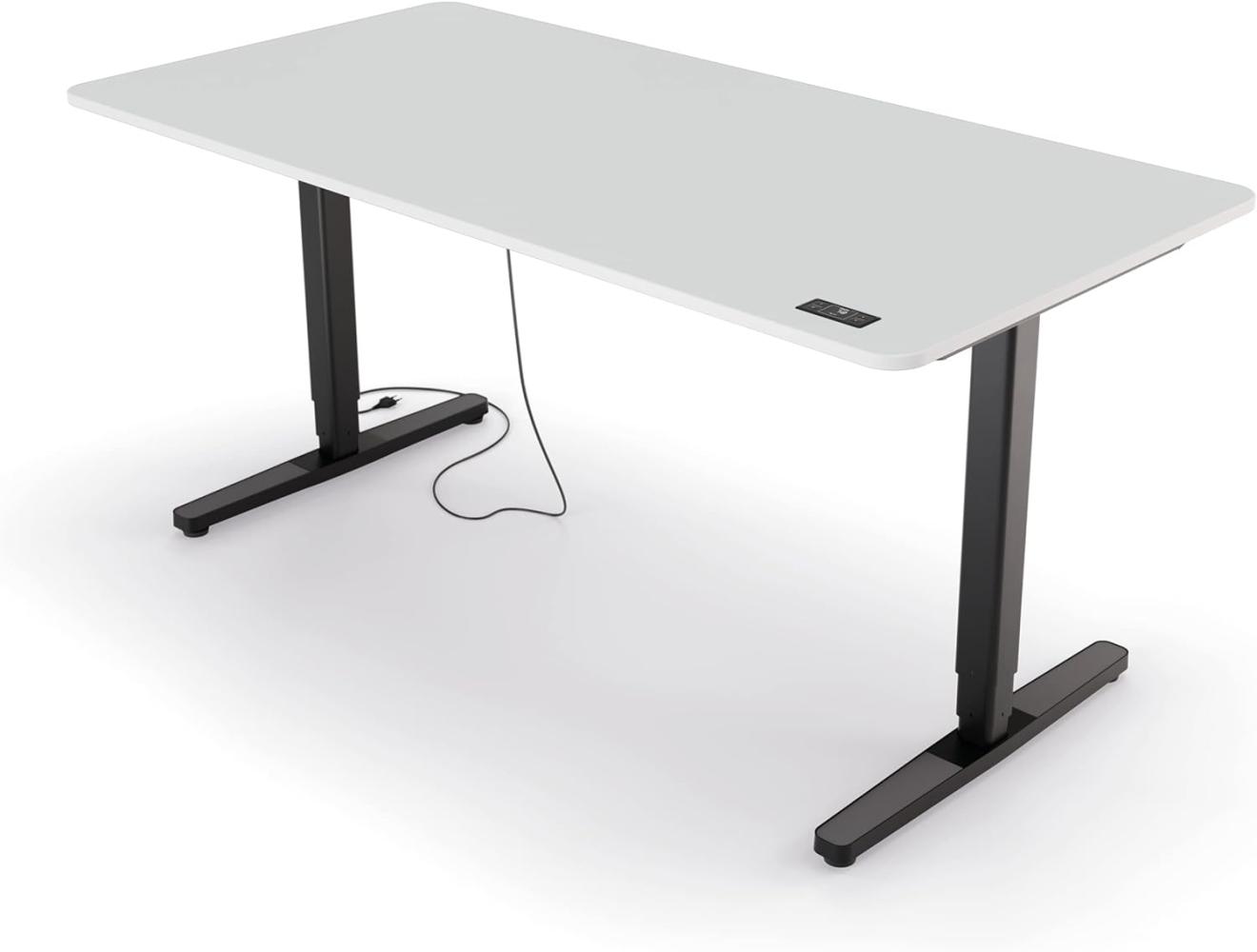 Yaasa Desk Pro II Elektrisch Höhenverstellbarer Schreibtisch, 160 x 80 cm, Offwhite-Schwarz, mit Speicherfunktion und Kollisionssensor Bild 1