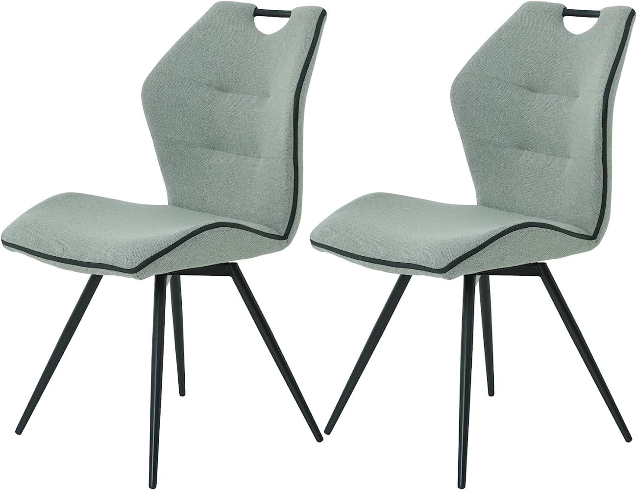 'Ariela' 2er Set Stuhl, Webstoff, Grau Bild 1