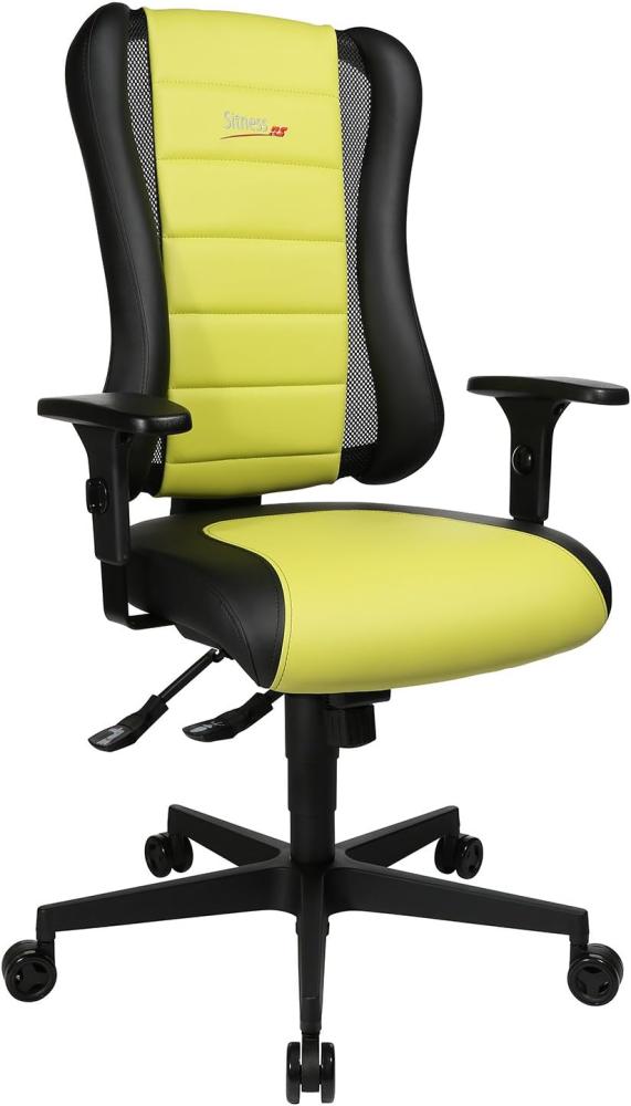 Topstar Sitness RS Büro-/Gaming-/Schreibtisch- Stuhl, inkl. Armlehnen, Stoff, grün / schwarz, 60 x 68 x 120 cm Bild 1