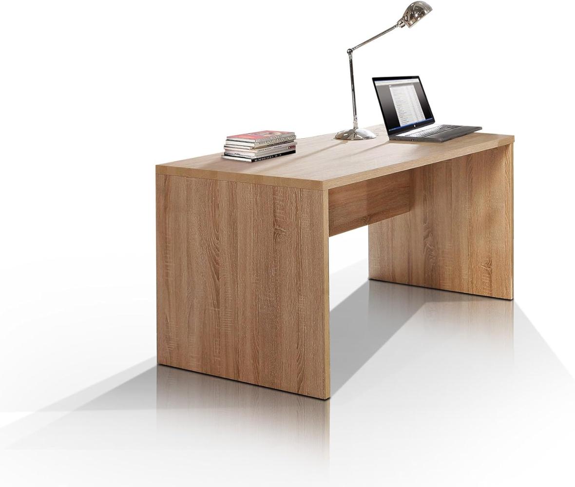 Möbel-Eins CAMILLO Schreibtisch 160 cm breit, Material Dekorspanplatte, Eiche sonomafarbig Bild 1