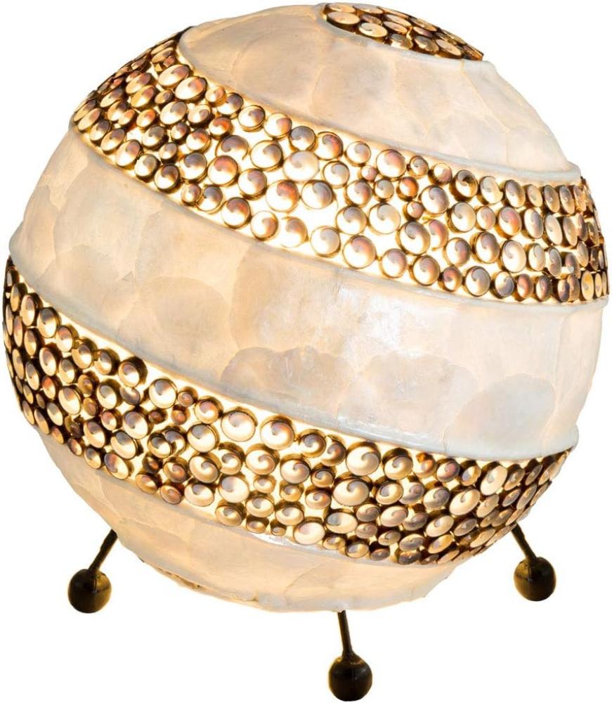 Kugel Tischlampe aus Muscheln, Durchmesser 25 cm, BALI Bild 1