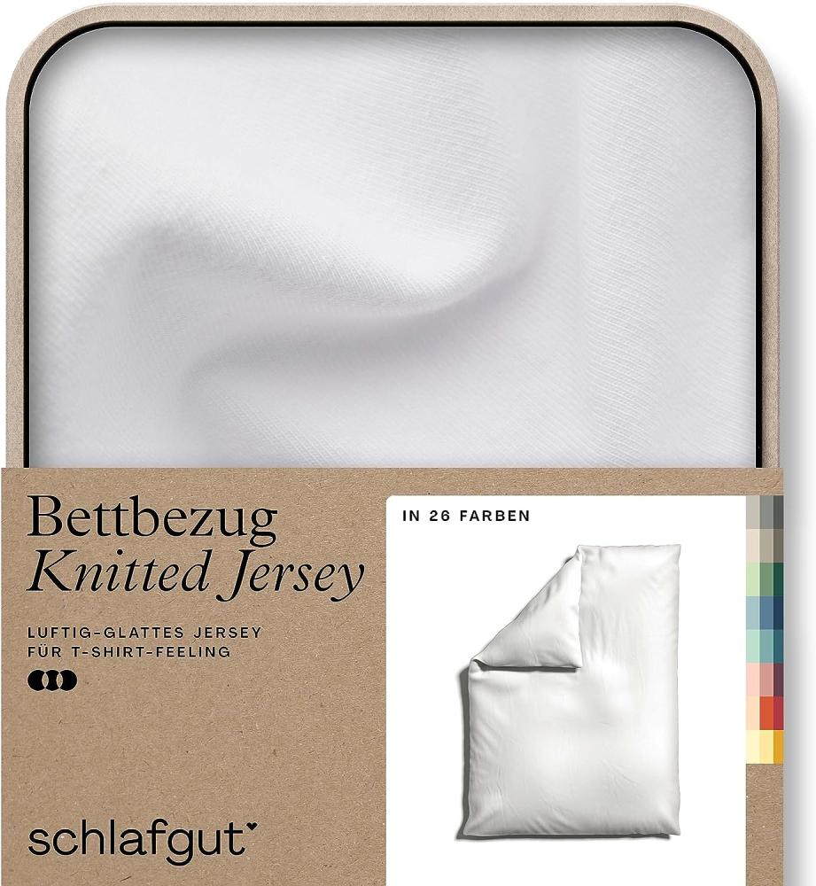 Schlafgut Knitted Jersey Bettwäsche | Bettbezug einzeln 155x220 cm | full-white Bild 1