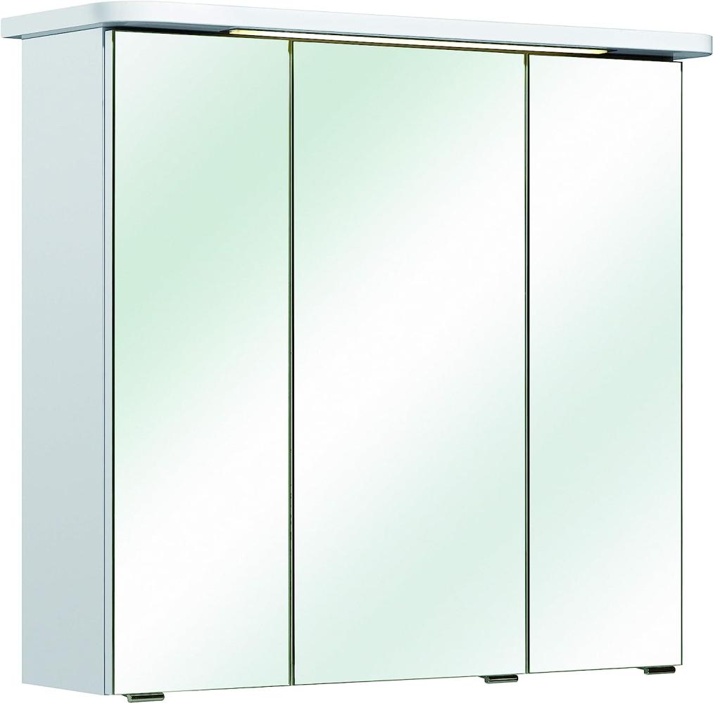 Pelipal Badezimmer-Spiegelschrank Quickset 359 in Weiß Hochglanz mit LED-Beleuchtung, 75 cm breit | Badschrank mit Spiegel, 3 Türen und 6 Einlegeböden Bild 1
