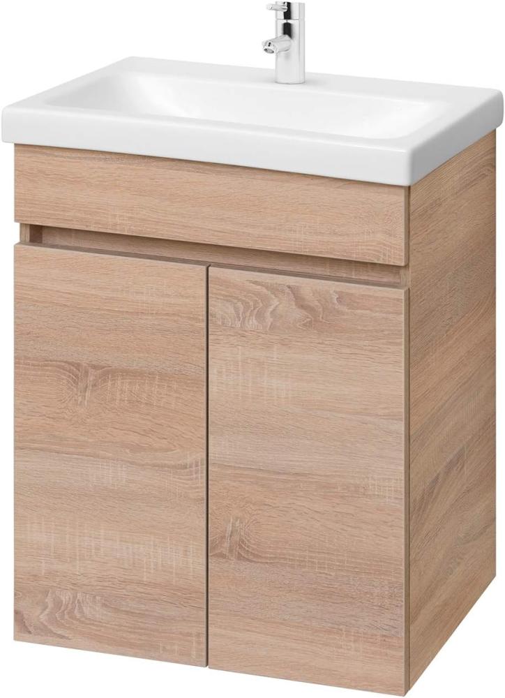 Waschtisch Badmöbel Set 64cm für Badezimmer WC (Sonoma Eiche) Bild 1