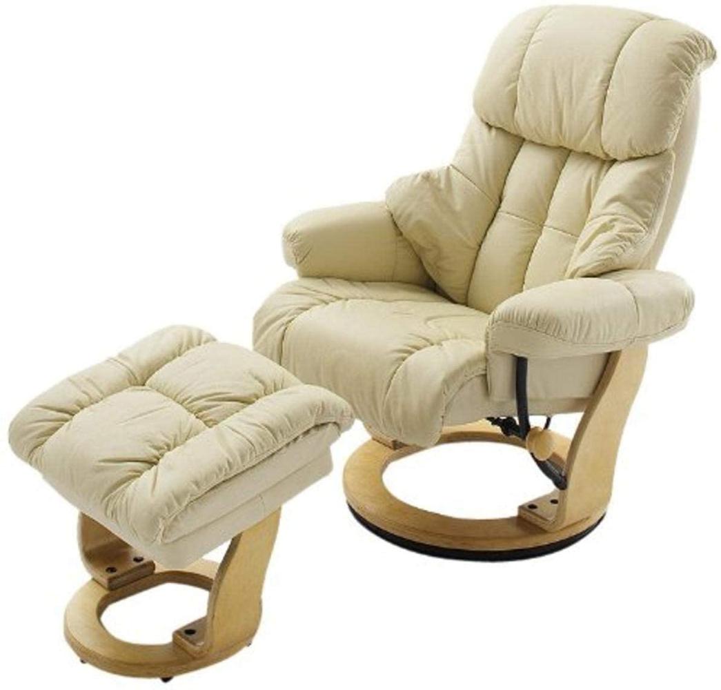 Relax-Sessel mit Hocker CALGARY, creme/schwarz Bild 1