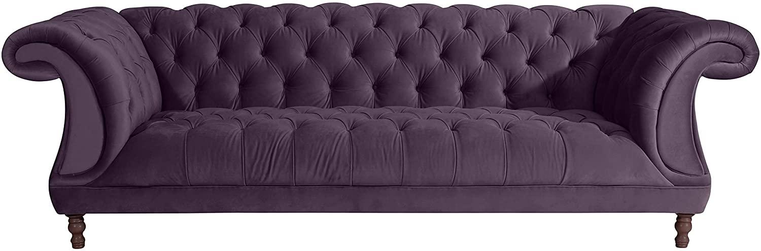 Ivette Sofa 3-Sitzer Samtvelours Purple Buche Nussbaumfarben Bild 1