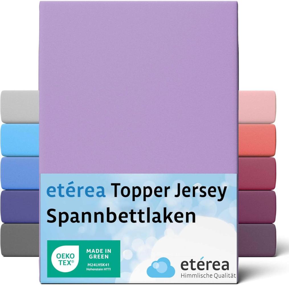 etérea Jersey Topper Spannbettlaken Spannbetttuch Violett 140x200 - 160x200 cm Bild 1