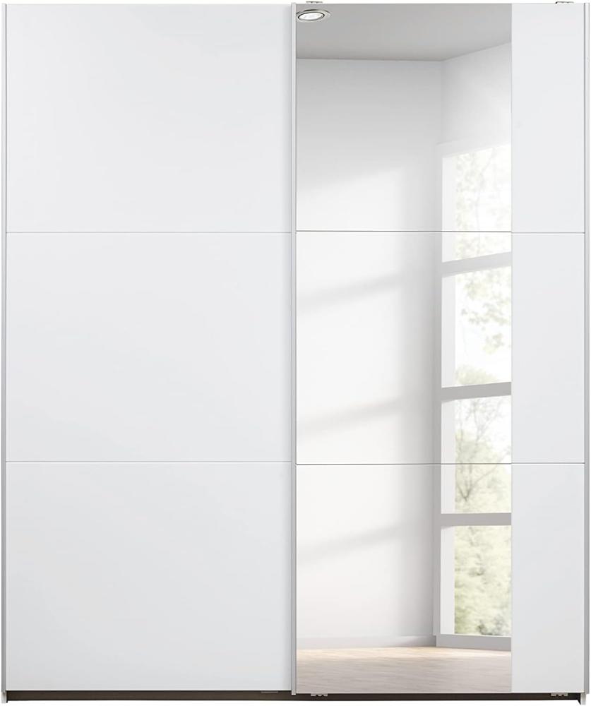 Rauch Möbel Santiago Schrank Schwebetürenschrank Weiß mit Spiegel 2-türig inkl. Zubehörpaket Classic 4 Einlegeböden, 2 Kleiderstangen, 1 Hakenleiste, BxHxT 175x210x59 cm Bild 1