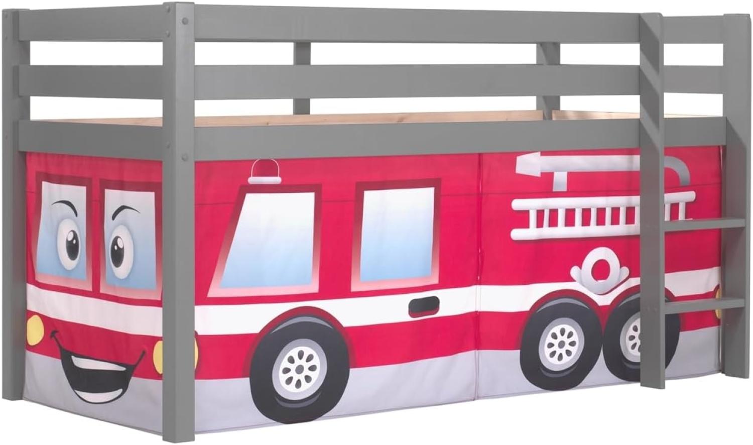 Vipack Spielbett 'Pino' mit Textilset 'Feuerwehr' Bild 1