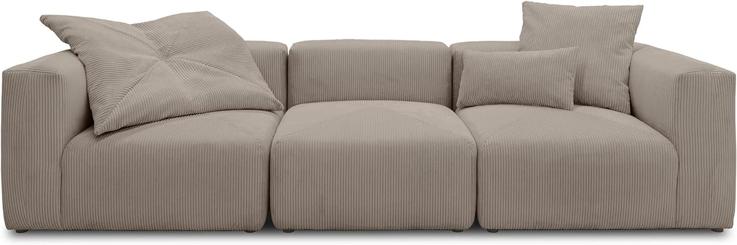 DOMO. collection Malia Modulsofa, 3 Sitzer bestehend aus DREI Modulen, 3 Couch, Sofa, braun, 301 x 108 cm Bild 1