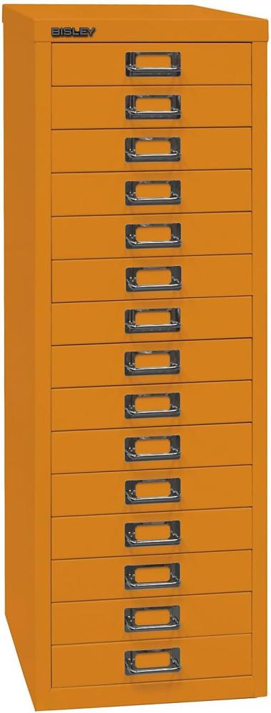 BISLEY MultiDrawer, 39er Serie, DIN A4, 15 Schubladen, Metall, 603 Orange, 38 x 27. 9 x 86 cm Bild 1