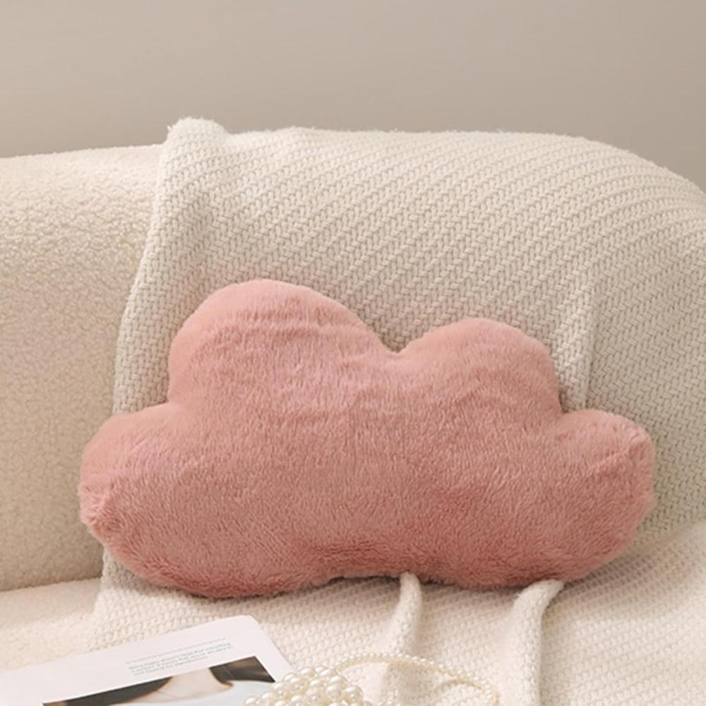 Kuschelkissen Kinder Sternkissen Weiche Flauschige Mond Wolken Sternform Zierkissen Sofakissen, Plüsch Kissen Dekokissen für Kinderzimmer Schlafzimmer Deko (Rosa Wolke 44 cm) Bild 1