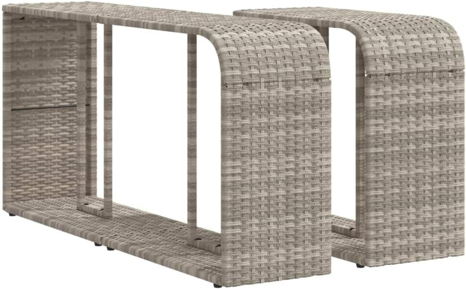 Outdoor-Rgale 2 Stk. Hellgrau Poly Rattan 366188 Bild 1