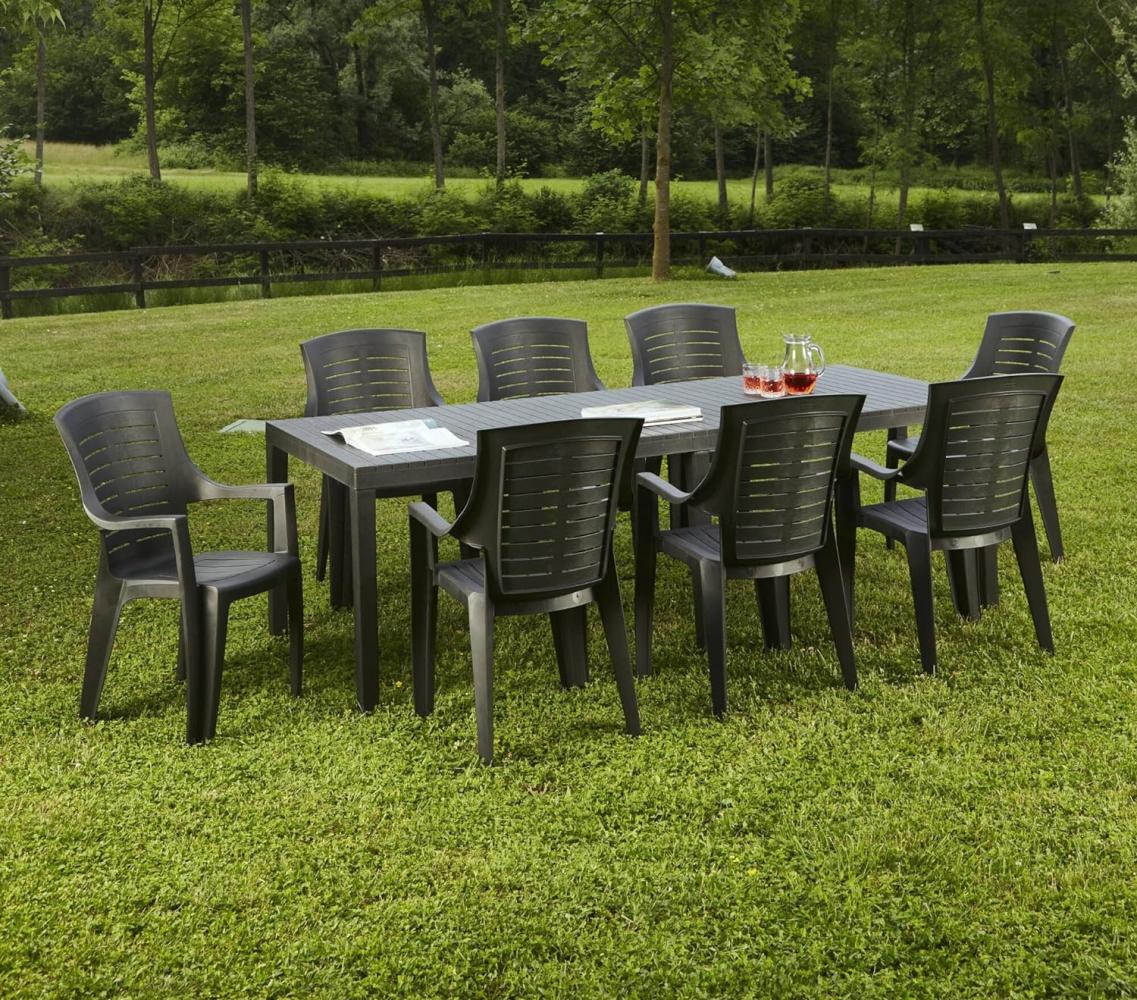Dmora - Tisch für den Außenbereich, rechteckig, ausziehbar, Gartentisch, 100 % Made in Italy, 150 x 90 cm, Anthrazit Bild 1