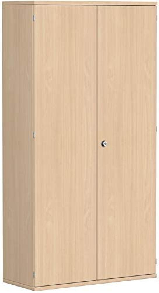 Garderobenschrank mit ausziehbarem Garderobenhalter, 100x42x192cm, Buche Bild 1