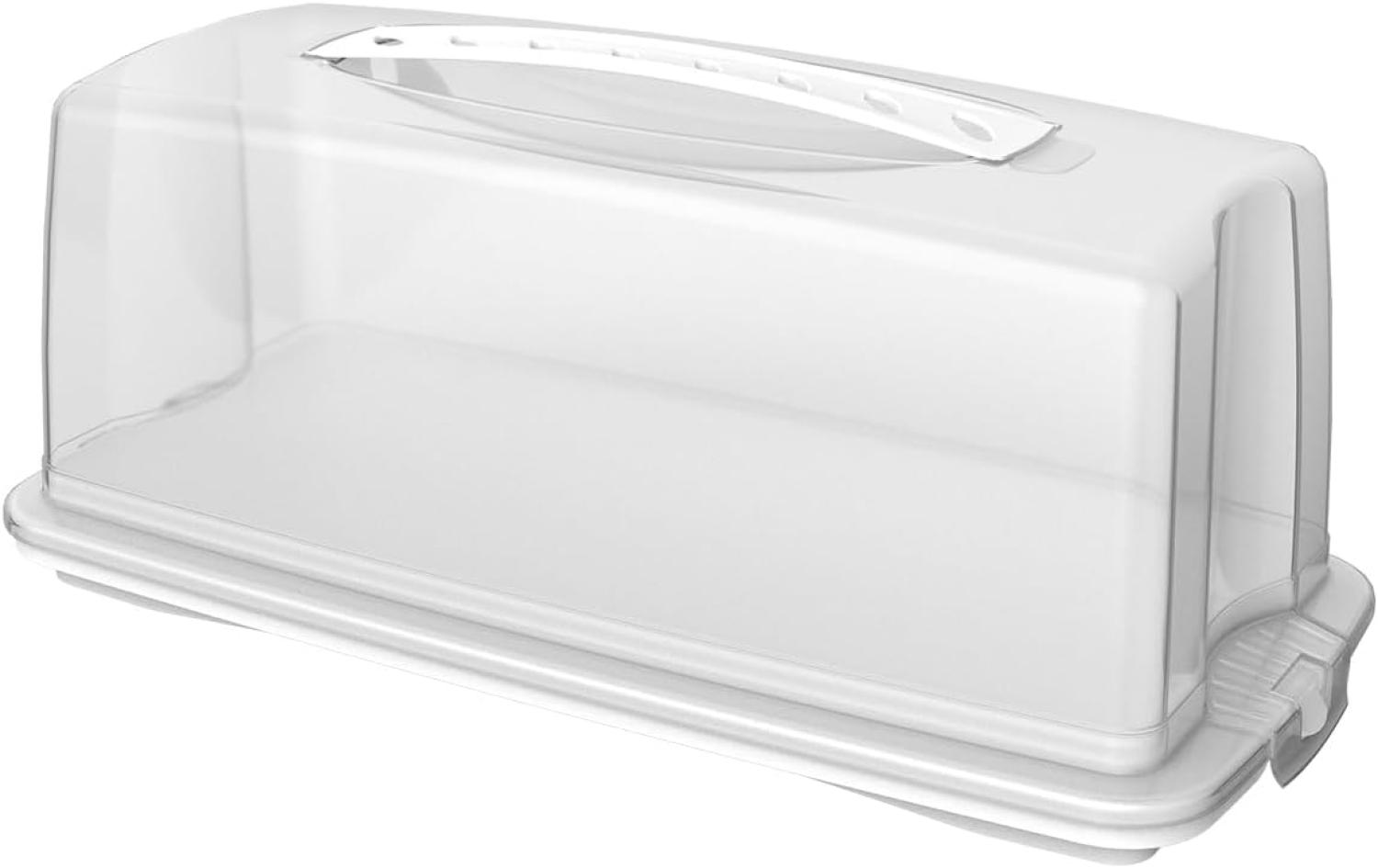 Rotho Fresh Kuchenbehälter mit Haube und Tragegriff, Kunststoff (PP) BPA-frei, weiss, (36. 0 x 16. 5 x 16. 5 cm) Bild 1