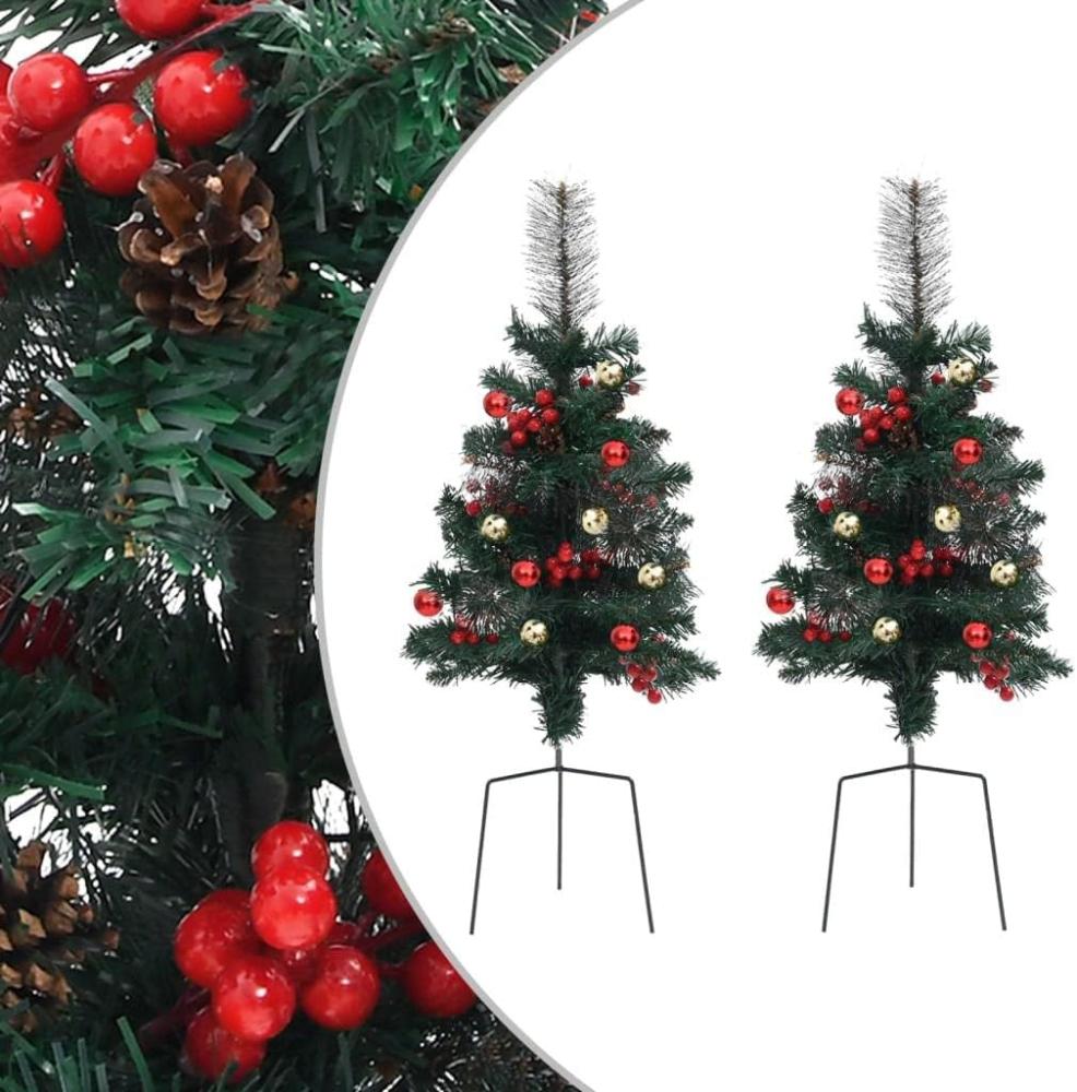 vidaXL Künstliche Weihnachtsbäume 2 Stk. 76 cm PVC Bild 1