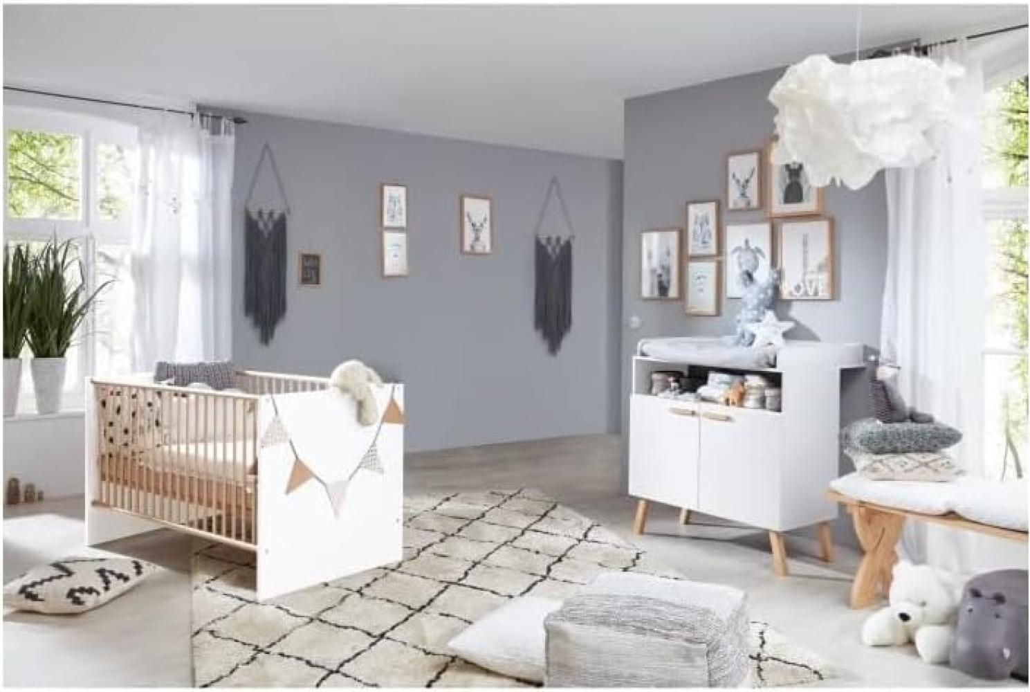 Trendteam 'Mats' 2-tlg. Babyzimmer-Set, weiß, aus Bett 70x140 und Wickelkommode Bild 1