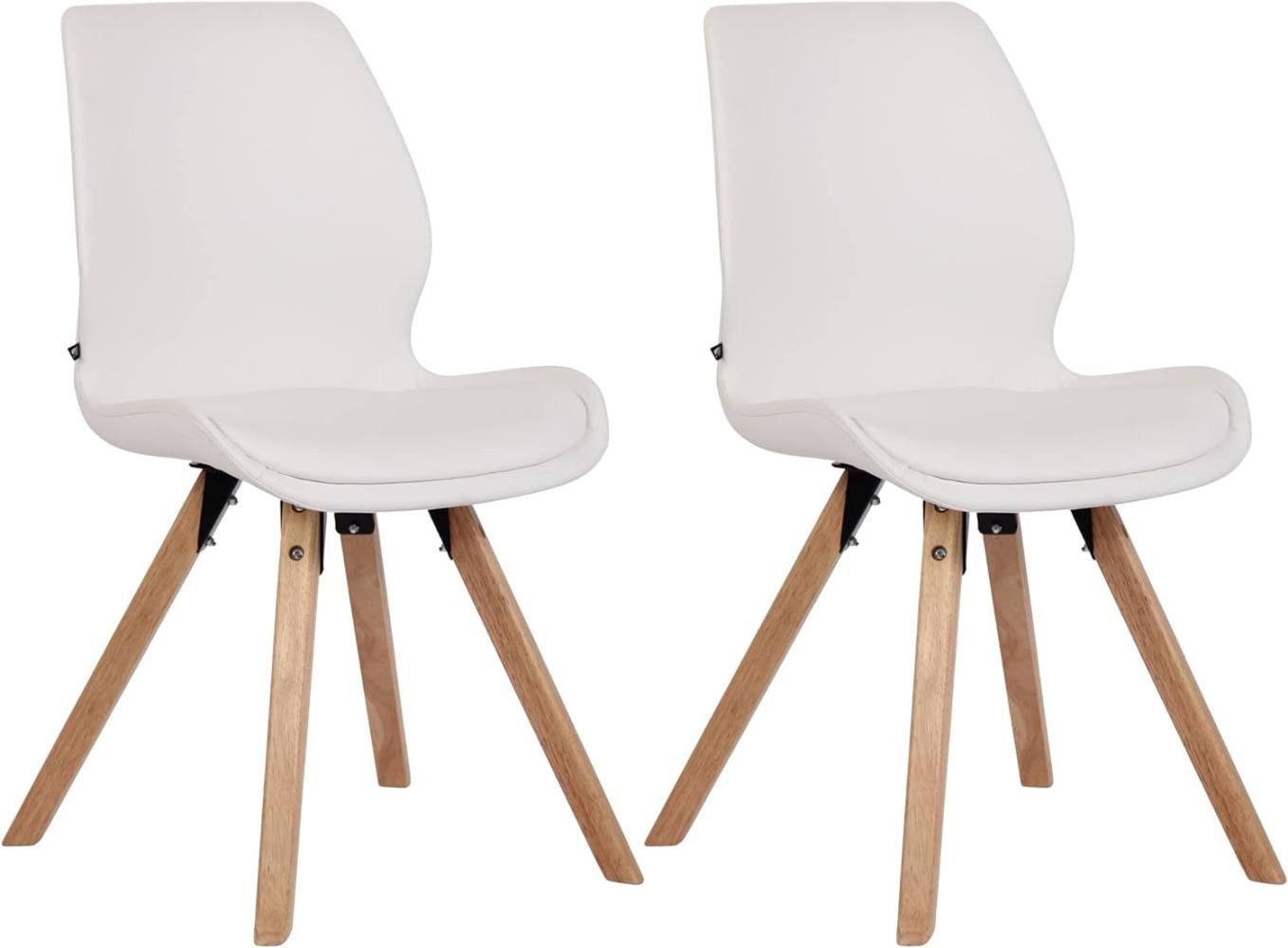 2er Set Stuhl Luna Kunstleder (Farbe: weiß) Bild 1